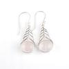 Rose Quartz Gemstone 925 Sterling Silver Jewelry Earrings 1.64" Gift For Her CE-1-30