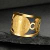 Stainless Steel Religious Adjustable Ring for Men Catholic Christian Faith Amulet Saint Benedict of Nursia Finger Rings Jewelry