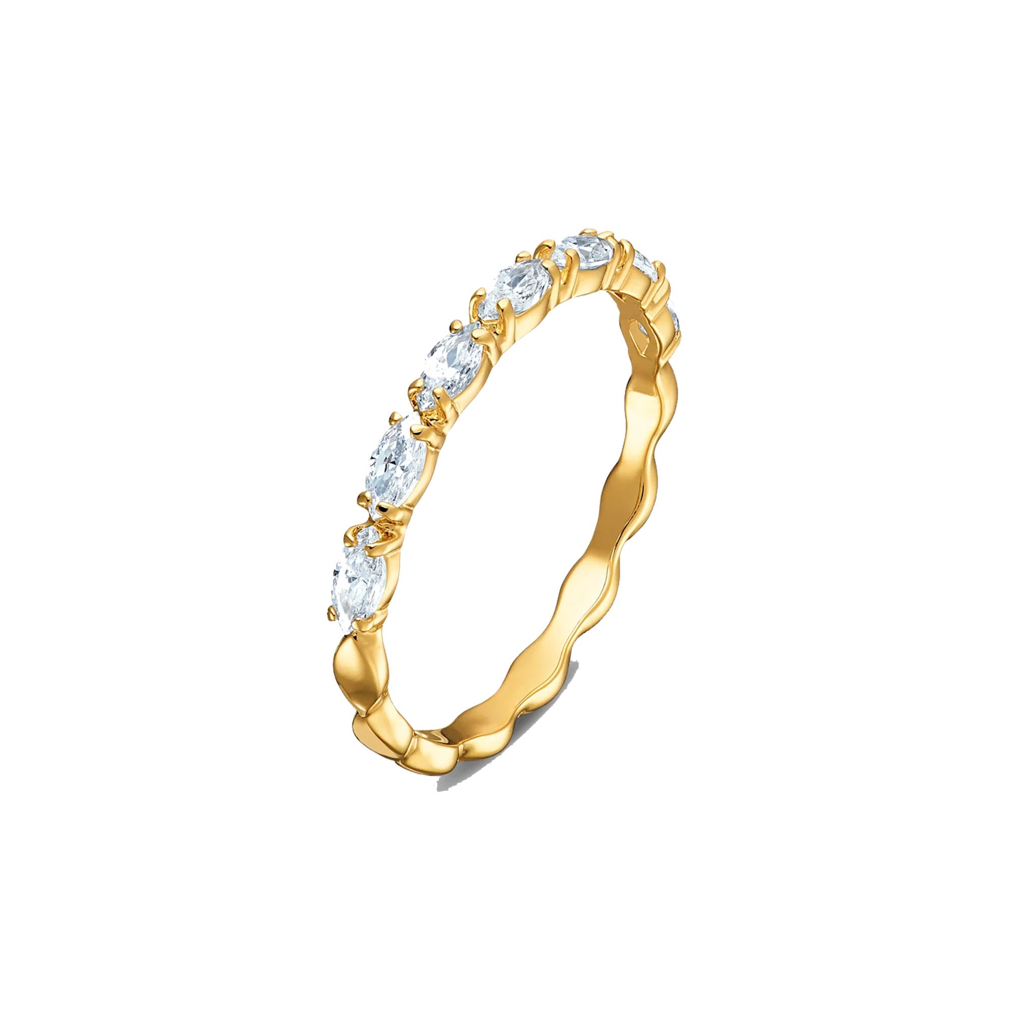 Swarovski Vittore Marquise Tone Gold Plated Ring Women rings 5535227 Box (Random Color),60