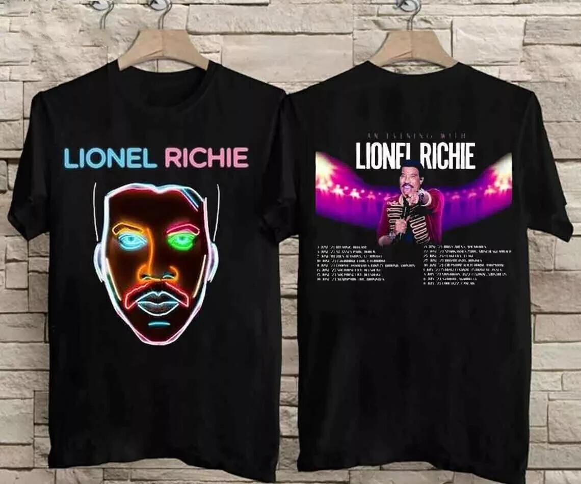 

Винтажная футболка унисекс с принтом концерта Лайонела Ричи An Evening With Lionel Richie Даты тура 2023 Топы футболки Мужские Женские 3XL