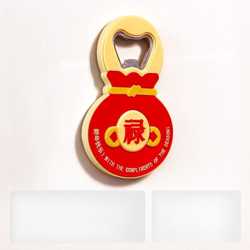 Kreativní domácí otvírák na láhve ve stylu čínských symbolů štěstí, lze přilepit na lednici pro snadné skladování, perfektní jako kreativní dárek