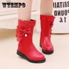 Girls' Boots Autumn Winter Korean Children's Single Boots Big Boys and Little Girls Boots Plus Velvet Princess Boots