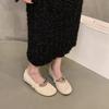 Inner Height Increase Yellow Suede Mary Jane Single Shoes Women's Shoes New Spring Skirt Gentle Shoes