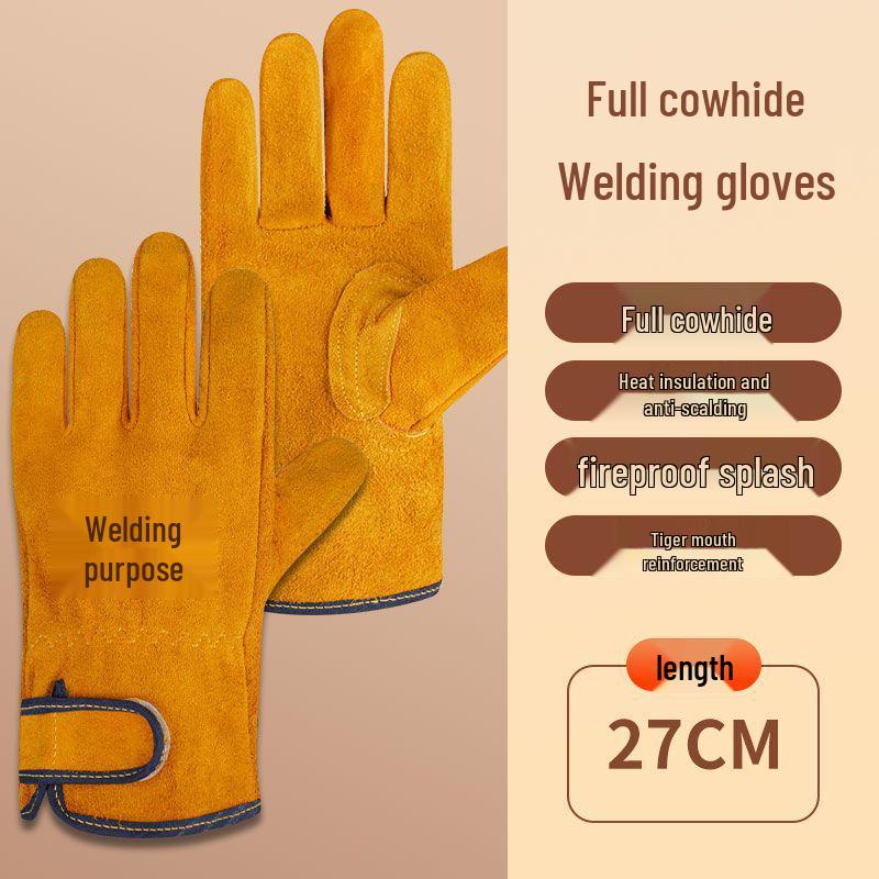 Cowhide Wear-Resistant Welding Gloves - Anti-Scald, Soft, Protective Labor Gloves