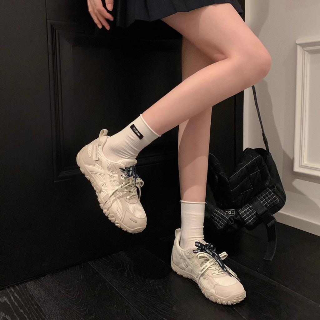"Spot" Paris Illustration~ 2025 New Autumn Thick-soled Height-increasing Sports and Leisure Shoes Women's Forrest Gump Training Shoes