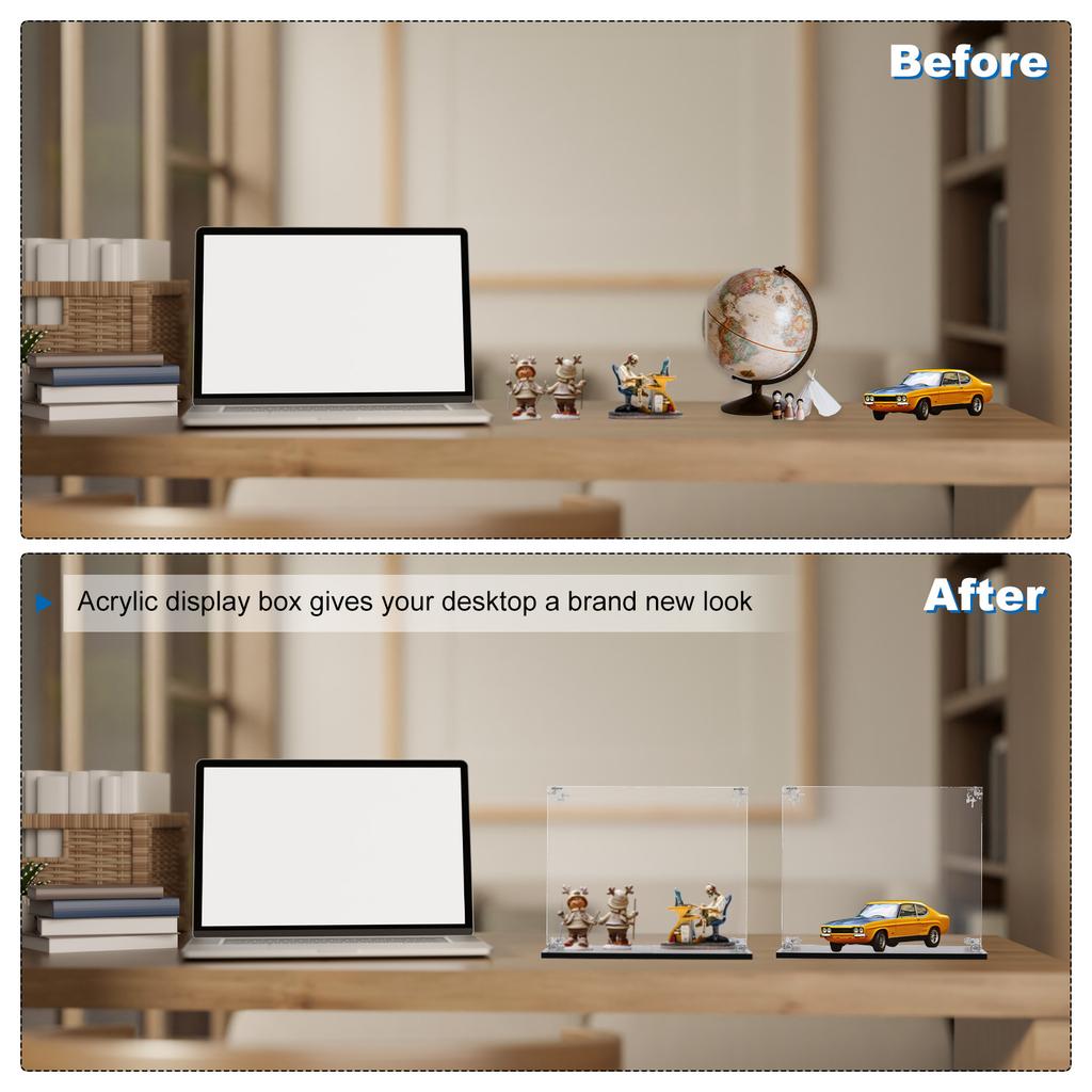 Acrylic Display Case Clear Display Box Show Case Assemble Dustproof Display Box Storage Organizer for Collectibles Action Figure