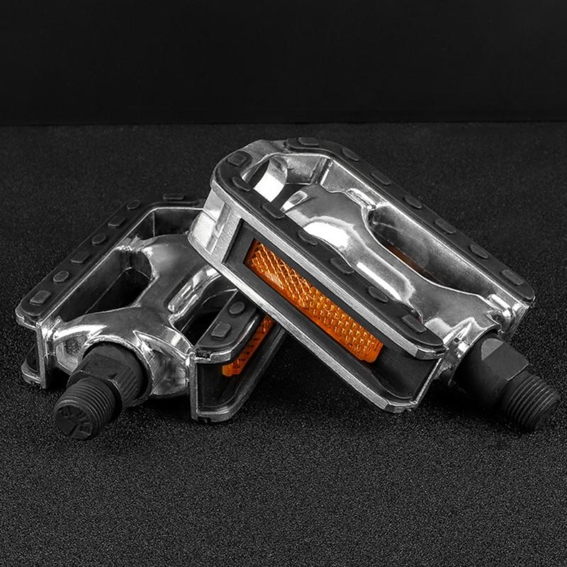 Aluminum Alloy Bicycles Pedals Nonslip Wide Flat Pedals Reflective Sheet Safety Cycling Platform Pedals for Road Bike