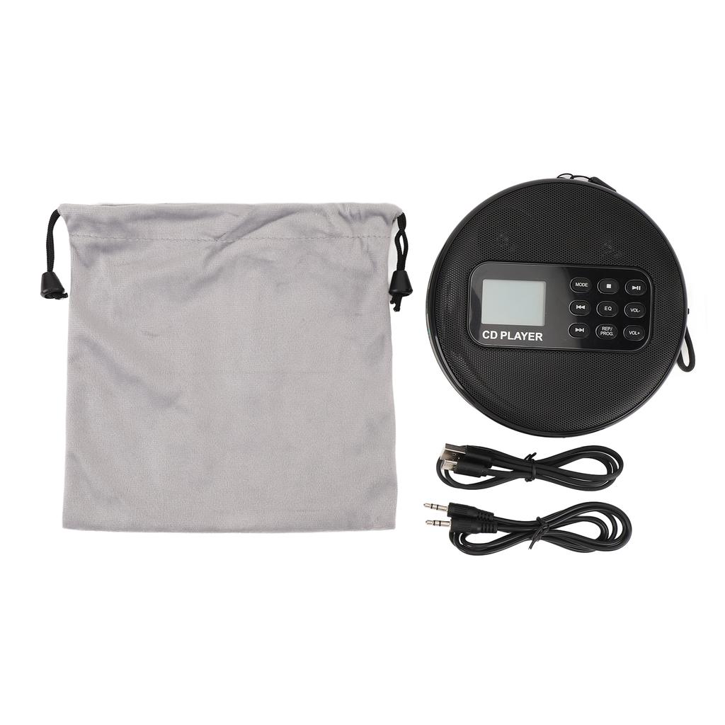 CD Player with MP3 Playback LCD Display Portable Dual Speaker Portable CD Music Player for Car Home