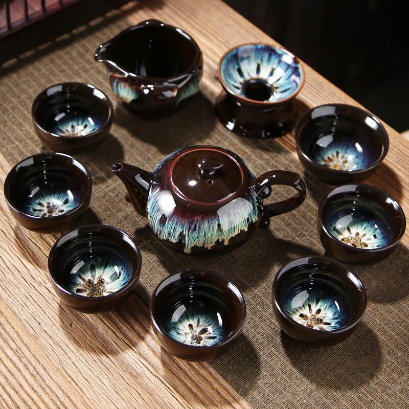 JANLA Kiln-fired Sand Gold Glaze Kung Fu Tea Set