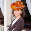 Bridal Panama Hat Jeweled Rhinestones for Women Bride Hat Sparkling Rhinestones Bridal Caps Photo Props