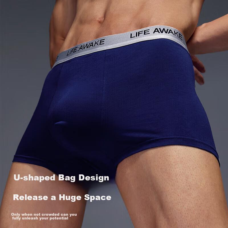 HLA [Light Business] Men's Cotton Underwear, 15A Antibacterial Comfortable Breathable Boxer Briefs, 3-Pack