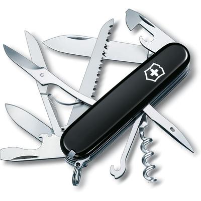 Victorinox Huntsman Swiss Army Knife Black 15 Functions Compact Multi-Tool for Camping Hiking Emergency Preparedness