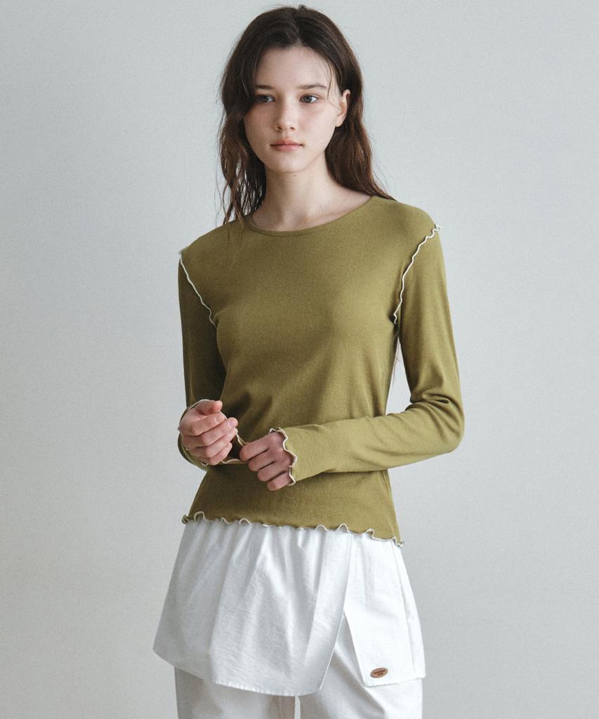 Wednesday Oasis For Woman Soft Wave Crop T-Shirt_Olive(W26Tp12)