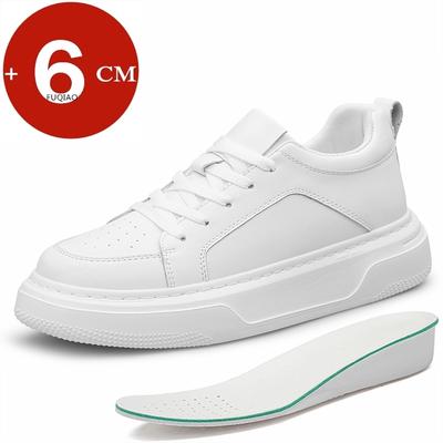 Modne Skórzane Buty Podwyższające o 6 CM dla Par Wygodne Oddychające Sneakersy Elevator dla Mężczyzn Kobiet Lekkie Codzienne Sportowe