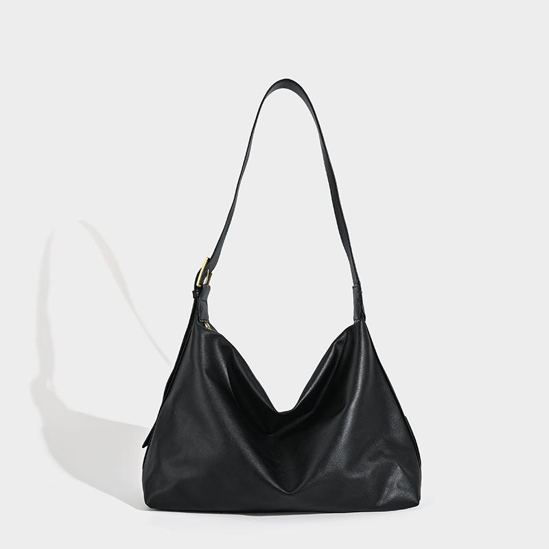 Lazy Style Single Shoulder Bag, Women's High-end Soft Leather Large Capacity Commuting Crossbody Tote Bag