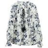 Sancai 2026 Spring Ruffle Round Neck Printed Blouse