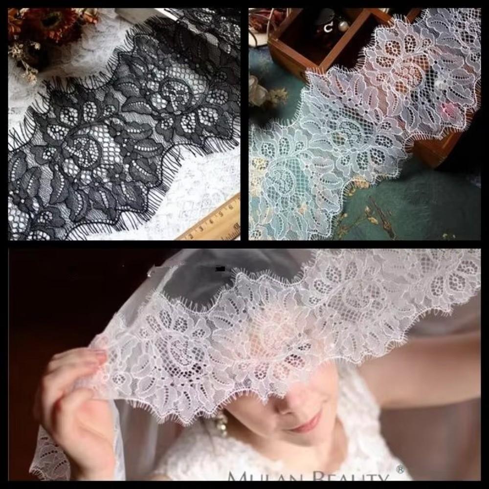 Handmade Handmade Lace Bearded Edge Lace Ribbons Trim Eyelash Lace Fabric  Wedding Dress