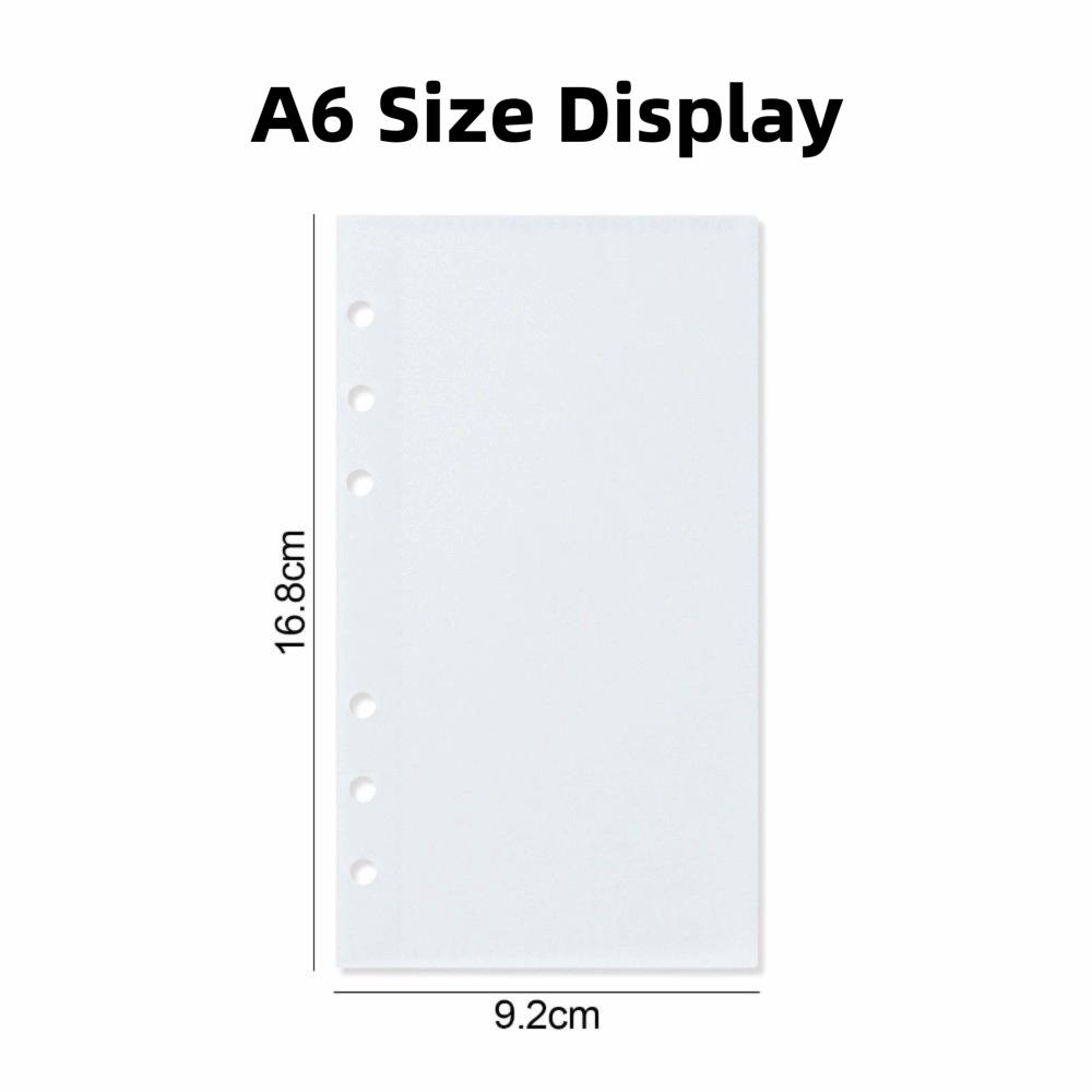 5pcs Transparent Loose Leaf Refill Sleeves A6/A7 Cash Envelope Inserts  Bill/Card Storage