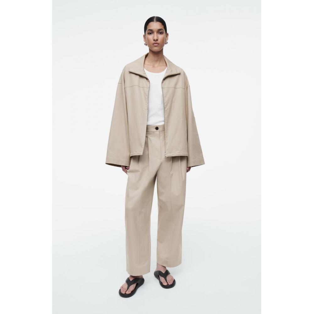 

COS Japan плиссированные хлопковые брюки с бочонками beige/34