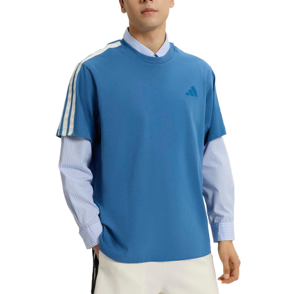 Adidas St 3St Short Sleeve Plain Knit Three Stripes Comfortable Soft T-Shirt Men Tops KR2492