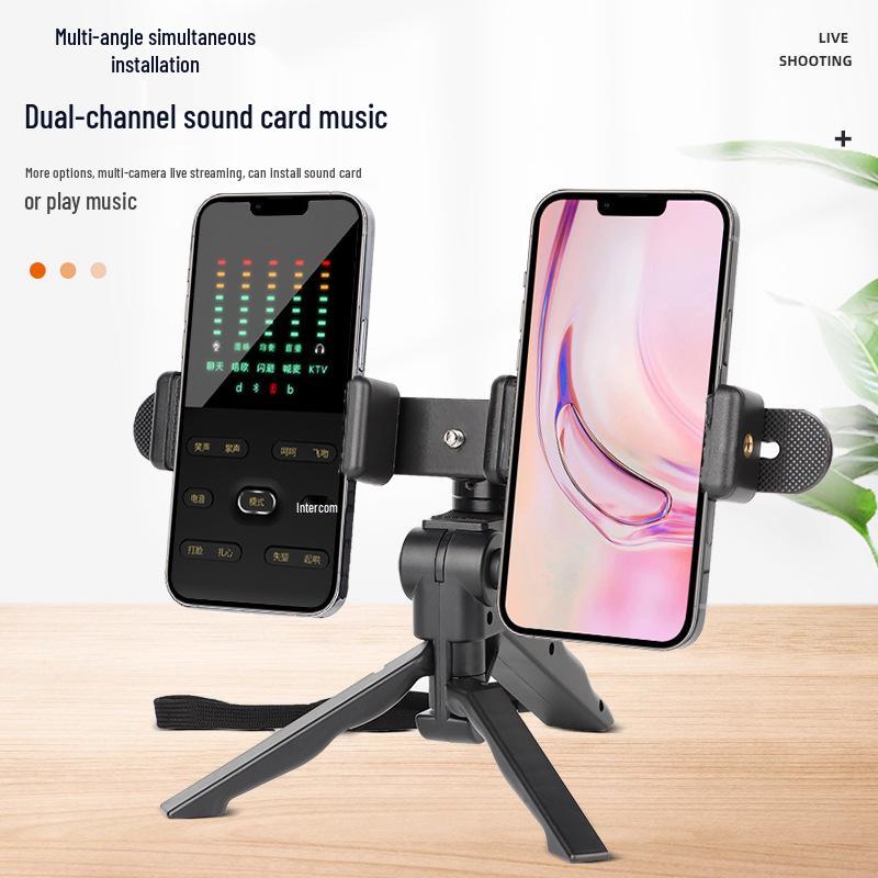 4S Auto Show & Outdoor Photography Tripod: Dual Phone Stand for Live Streaming and Desktop Shooting
