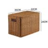 Nordic Style Rattan-Look Woven Storage Box with Lid for Bedroom and Household Organization.
