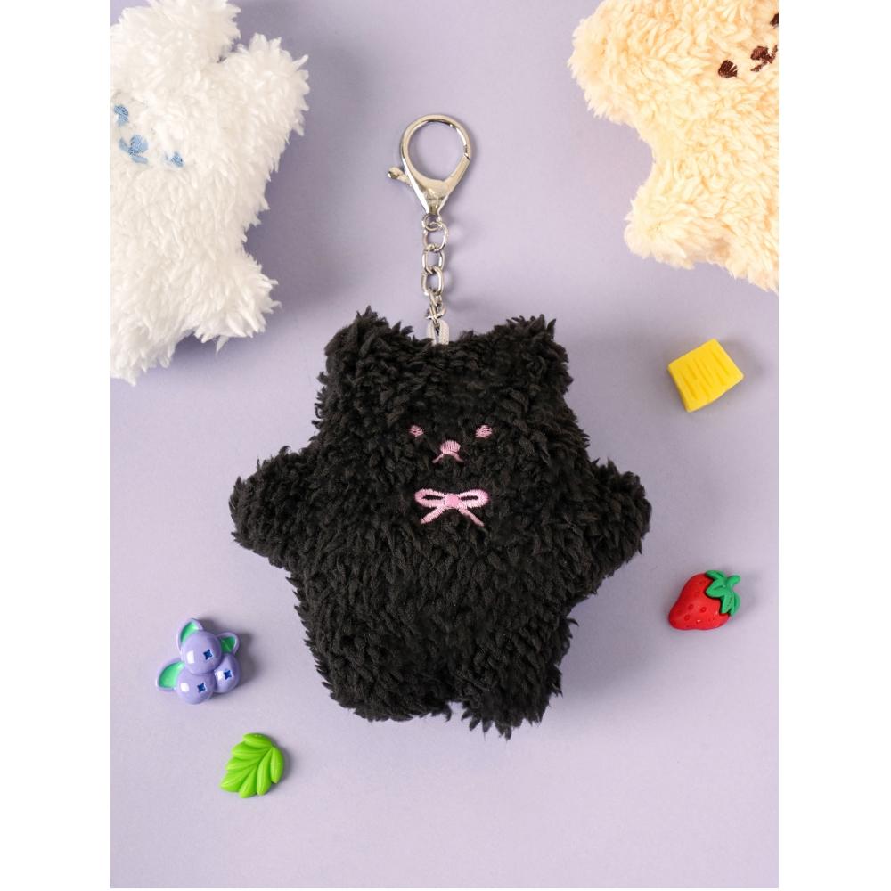 Daiso Soft Plush Key Holder white