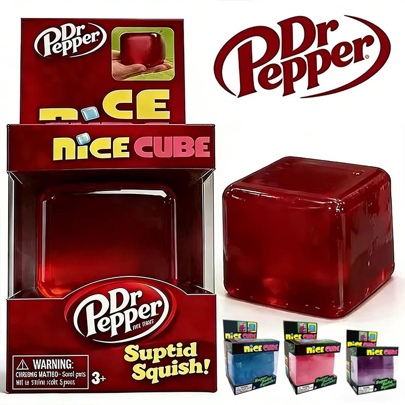 Kids Childrens Hot Selling Nice Cube Super Soft Squishy Fidget Toy, Translucent Red Stress Relief Cube, BPA-Free Safe for Adults