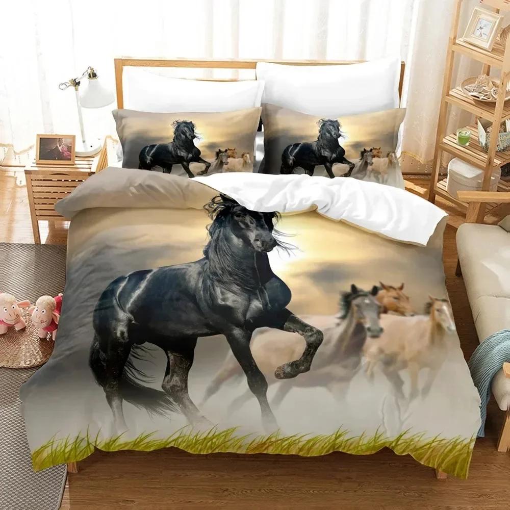 3D Printed Animal Horse Bedding Set Duvet Cover Bedroom Comforter Covers Single Twin King Size Quilt Cover Home Textile