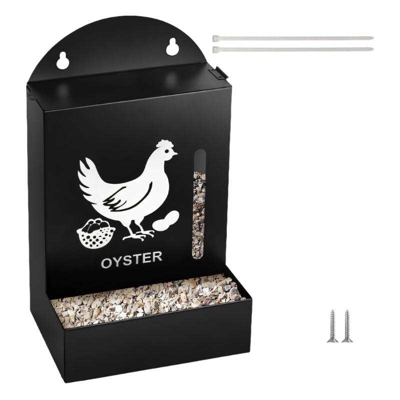 Heavy Duty Metal Chicken Grit Feeders Durability Poultry Feeders for Oysters Shells and Gravel With Easy Installation