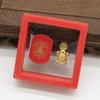 Handcrafted Golden Turtle Charm Coin Biting Detailed Shell Texture Golden Turtle Keepsake Leather Sleeve Wallet Charm