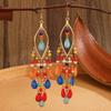 Vintage Bohemian Long Tassel Earrings, Charming Women's Ethnic Jewelry Earrings, Fashionable Party Bohemian Accessories