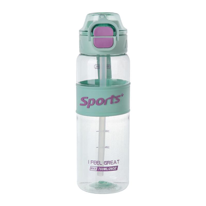 Water bottle large capacity plastic drinking cup one button open lid double drinking cup sports cup outdoor portable anti-scalding and high