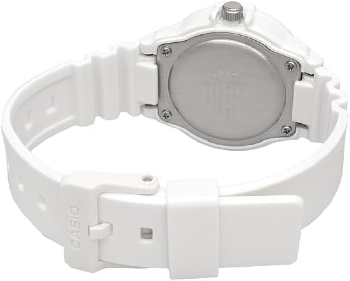 CASIO LRW-200H-7BV Analog Watch, Gloss White with Multicolor Pink Accents, Women's/Kids', 10 ATM Water Resistant