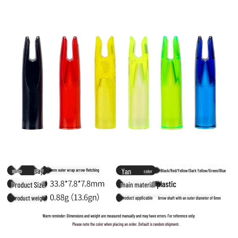 Multicolor Anti-Nail Plastic Arrow Nock with Inner Insert and Outer Wrap, Various Specifications Available.