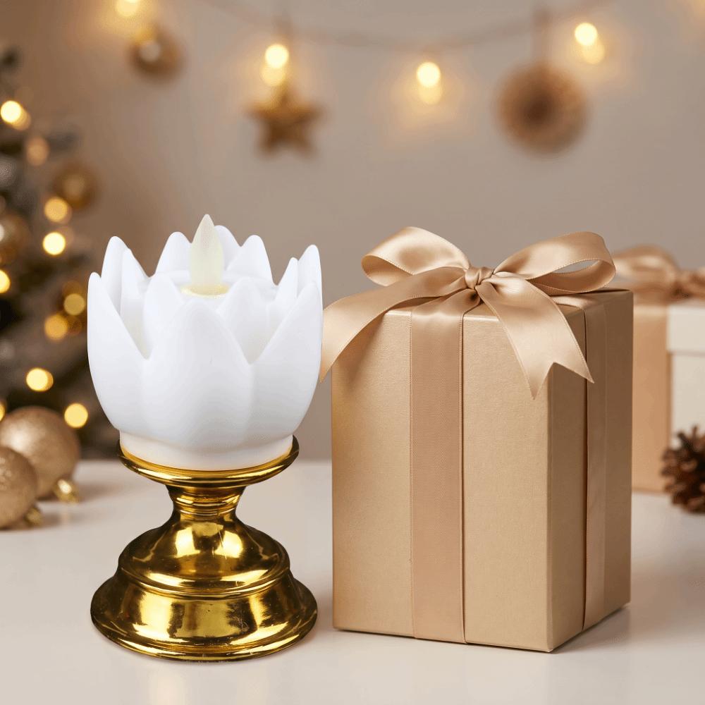 Plastic Battery Powered Flower Shaped LED Table Lamp  Bedside Small Decorative Night Lamp