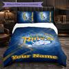 Set Biancheria da Letto Personalizzato Leeds Rhinos con Nome Testo, 1 Copripiumino & 2 Federe Regalo Personalizzato per Camera da Letto