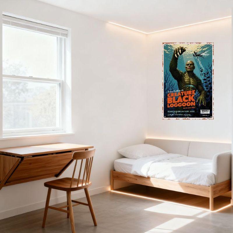Vintage Creature from the Black Lagoon Metal Tin Sign Horror Movie Poster Decor for Man Cave Bar Cafe Home Wall Decoration