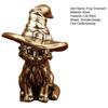1/2Pcs Retro Cat Witch Ornament Solid Brass Sculpture with Wizard Hat Whispering Story Sculpture Desktop Art Decor