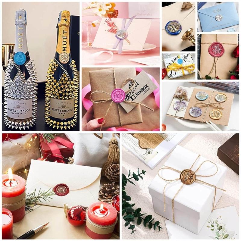 Feuerfarbe Wachssiegel Metall Wachssiegelform Runde Blumenform Umschlag Einladung Dekoration