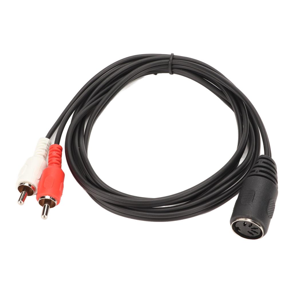 5 Pin DIN Female To 2 RCA Male Cable Strong Grip Sound Adapter Cable for CD Player VCR DVD 4.9ft