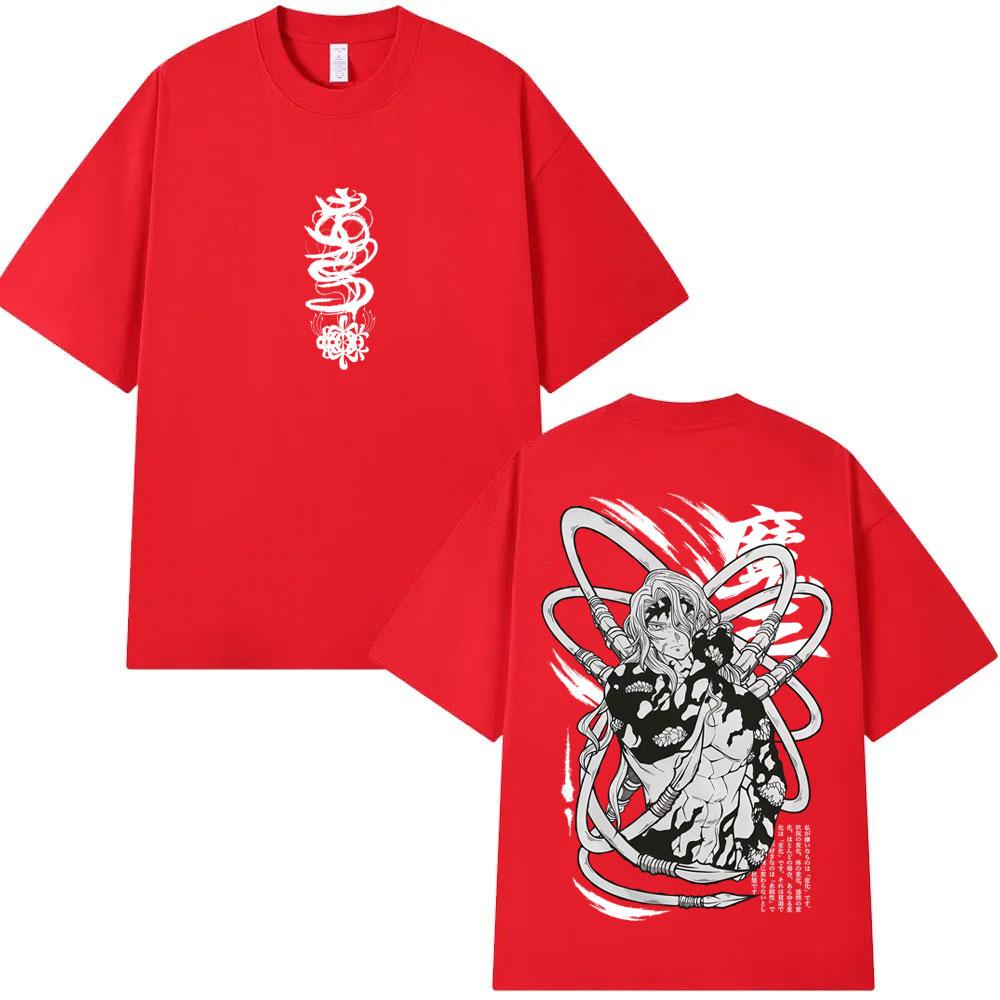 Anime Demon Slayer Kibutsuji Muzan Graphic Print T Shirts Men Women Cartoon Fashion Oversized Tshirt Mens 100 Cotton Tshirts