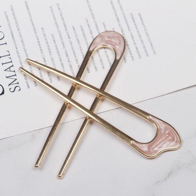 Elegance Women Bowknot U Shape Rhinestone Hairpins Metal Hair Sticks Hairclip Bridal Wedding Banquet Hair Accessories Headwear