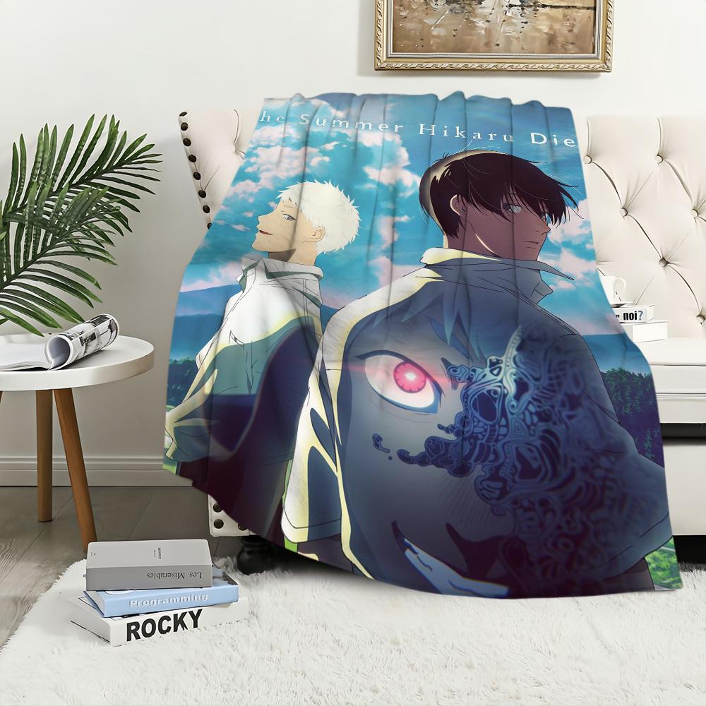 Anime T-The Summer Hikaru Died Blanket Blanket for Couch Sofa Travel Home Hiking Picni Bed Beding Flannel Blanket Birthday Gift
