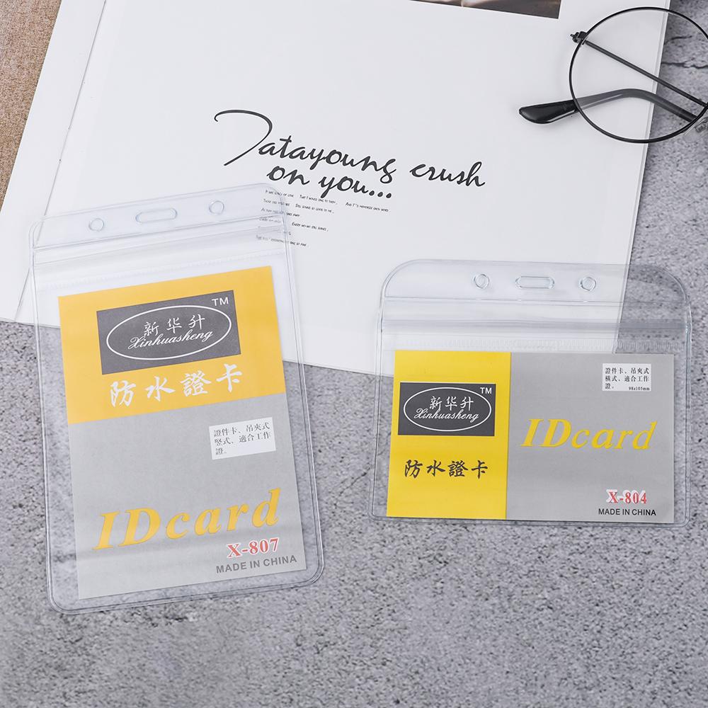 10 pcs/lot Transparent Stationery Supply Office School Badge Holder PVC Plastic ID Card Card Badg Holders