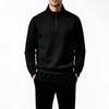 Qiaogrui Men's Stand-Up Collar Half-Zip Long Sleeve T-Shirt