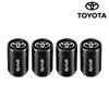 4Pcs Aluminum Alloy Tire Valve Caps Anti Leak Dust Cover Car Wheel Accessory For Toyota Hilux Corolla RAV4 Camry Highlander C-HR