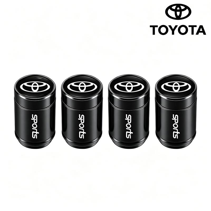 4Pcs Aluminum Alloy Tire Valve Caps Anti Leak Dust Cover Car Wheel Accessory For Toyota Hilux Corolla RAV4 Camry Highlander C-HR
