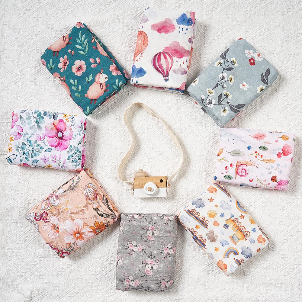 Kangobaby Bamboo Cotton Muslin Swaddle Blanket for Newborns