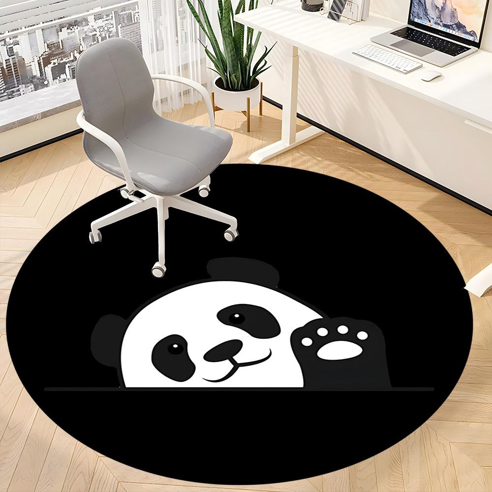 1pc Panda Paw Office Round Area Rug, Indoor Mat Suitable For Office, Under Office Chairs Bedroom Living Room Home Decor, Room Deco